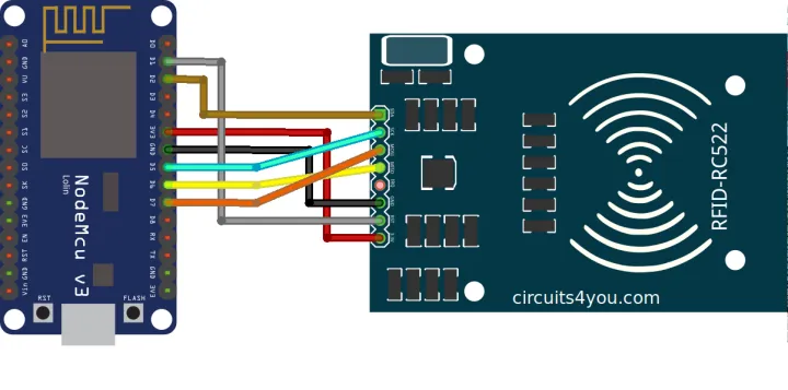 RFID Card Reader Module 13.56MHz, MF-RC522 interface with NodeMCU using Arduino