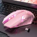 Bluetooth Wireless Cute Girl pink Mouse Silent Rechargeable Gaming Ergonomic blutooth Mice Quiet Mechanical USB Optical For Laptop PC Desktop Game Gamer Mobile Phone Computer Accessories. 