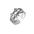 Personalized retro get rich immediately ring 925 Thai silver ring hip-hop internet celebrity women's trendy silver ring fashion accessories.