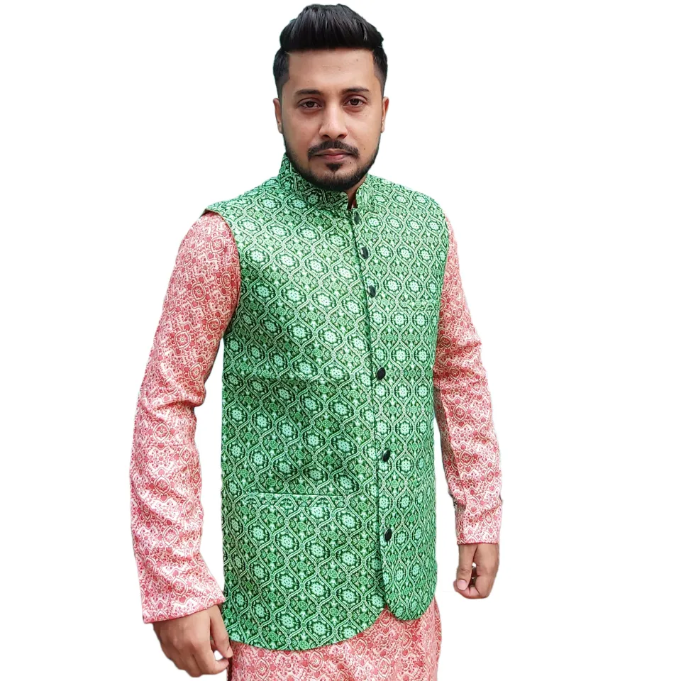 Waistcoats for Men Modi Coat Digital Print Mujib Coat