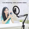 Overhead Video Stand with 10 inch Ring Light and Phone Mount for Drawing, Cooking Video, Facebook, YouTube Live.