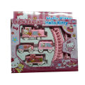 Electric Hello Kitty Train Railway Set for Baby Kids Diy Track Small Train Puzzle Assembled Track Train Toy Magic Education Toy Rail Car Children Gift Boy Girl Toy Store.