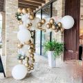 5/10/18inch Classic Matte White Latex Balloons Chrome Metallic Gold Balloon Arch Birthday Party Decor Baby Shower Wedding Globos. 