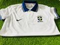 Polyester mesh polo Short Sleeve Brazil Away Jersey – black logo –. 