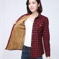 2023 Winter New Plus Thick Women's Warm Plaid Shirt Coat Lady Casual Fleece Velvet Jacket Tops Hot Women Clothes Outerwear. 