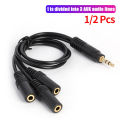 1/2 Pcs 32cm Y Splitter Cable 3.5 mm 1 Male to 3 Female Audio Cable for Earphone Headset. 