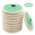 10Pcs 4 In-ch Round Wool Felt Disc Wheel Pads for 100mm Angle Grinder Buffing Polishing. 