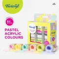 Fevicryl Multi Surface Pastel Acrylic Colours Kit 6 Shades X 15Ml. 
