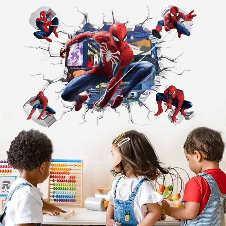 Creative%20Spiderman%20wall%20Sticker%20For%20Kid%20Room%20Baby%20Boy%20Bedroom%20Self-adhesive%20Home%20Murals%20Decoration%20PVC%20Decals%20Avenge%20Poster%20-%20Image%205