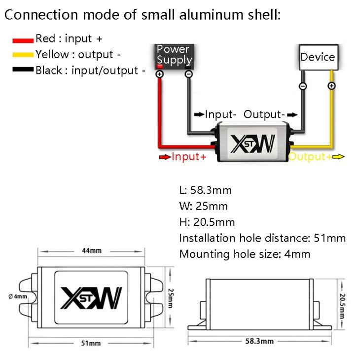 (New)XWST%20DC%2012/24V%20To%205V%20Converter%20Step-Down%20Vehicle%20Power%20Module,%20Specification:%2012/24V%20To%205V%205A%20Small%20Aluminum%20Shell%20-%20Image%205