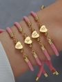 1pc New Classic A-Z Heart Initial Letter Bracelet Women Simpel Adjustable Colorful Rope Bracelet For Women Jewelry Gift. 