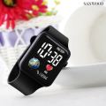 Fashionable Square LED Digital Sports Watch, Waterproof LED Wrist Watch. 