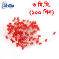 3mm Red Colour LED (PACK OF 100). 