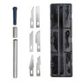 Precision Hobby Knife, Stainless Steel Cutter Craft Knive 7 PCS Set. 