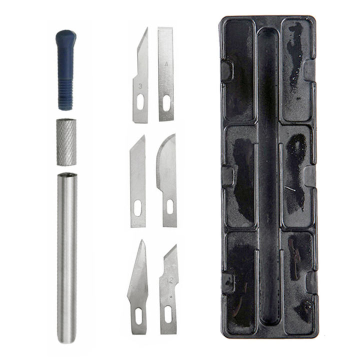 Precision%20Hobby%20Knife,%20Stainless%20Steel%20Cutter%20Craft%20Knive%207%20PCS%20Set%20-%20Image%203