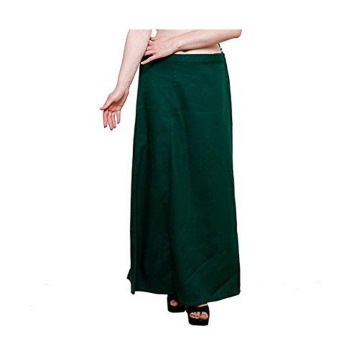 Green Saree Inskirt Petticoat Cotton - Free Size