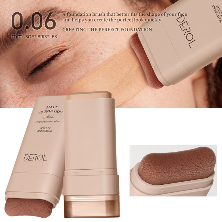 Vnce Lncei Soft Bristles Foundation Stick Full Coverage Acne Spot Dark Circle Moisturize Concealer Cream Face Makeup Bulti-in Applicator