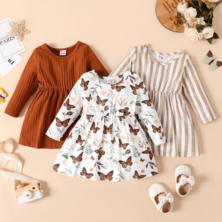 PatPat%20NewBorn%20Dresses%20Baby%20Girl%20Clothes%20New%20Born%20Babies%20Kids%20Birthday%20Party%20Dress%20Ribbed%20Striped%20Long-sleeve%20Overalls%20Children%20-%20Image%203