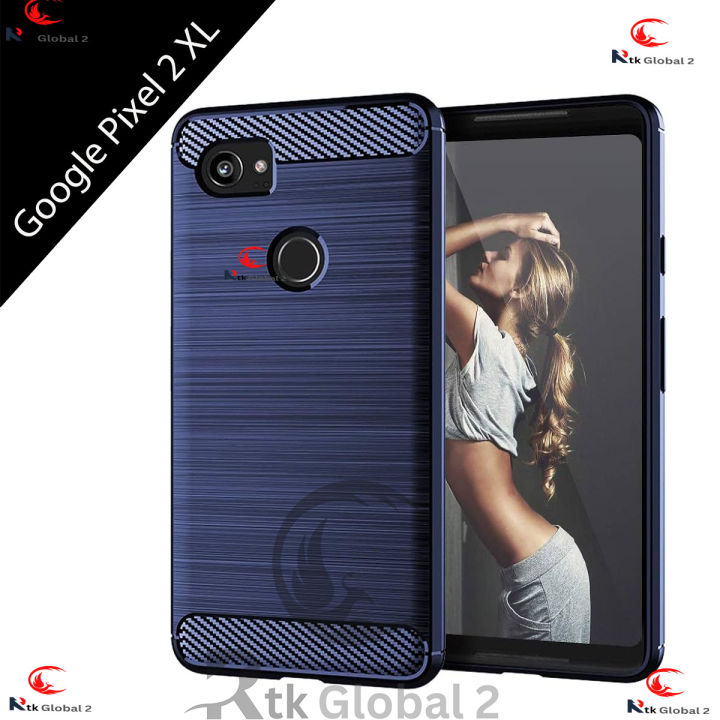 Carbon Fiber Cover For Google Pixel 2 XL / Carbon Fiber Cases Luxury Stylish Rubber Silicone Armor Designed Shockproof Flexible