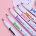 6Pcs/Set Creative Double Lines Colored Marker Pen Cute DIY Hand Ledger Dual Color Art Painting Graffiti Linear Drawing Pens Student Stationery School Office Supplies.