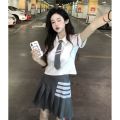 Cyndi Wang Same Pleated Skirt Suit Preppy StylejkUniform British Style School Uniform Student Graduation Dress Sweet Cool Female Summer. 
