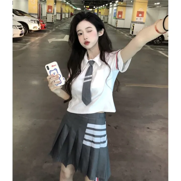 Cyndi%20Wang%20Same%20Pleated%20Skirt%20Suit%20Preppy%20StylejkUniform%20British%20Style%20School%20Uniform%20Student%20Graduation%20Dress%20Sweet%20Cool%20Female%20Summer%20-%20Image%203