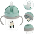 Baby Handle Water Bottle Anti Choking Baby Drinking Straw Cup Sippy Cup Water Bottle Training Cup with Weighted Straw for Toddlers. 