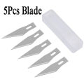 Metal Scalpel Hobby Cutter: Engraving Crafting Tool (6 Blades) . Precision craft . Cutter With 6 Blades Body . Aluminium Body Precision anti cutter With 6 Blades - Silver .. 