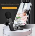 K9 Wireless Lavalier Microphone Upgraded Plug-Play Auto-Syncs Mic For Vlogs Interview Youtubers (NO APP or Bluetooth Needed). 