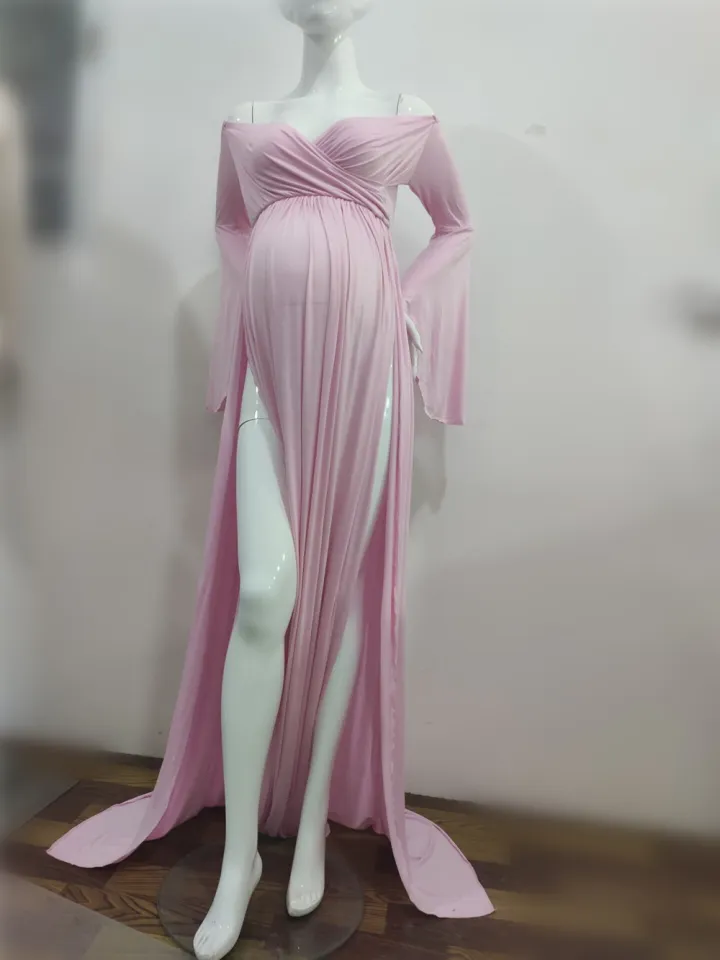 Sexy Maternity Shoot Dresses Shoulderless Pregnancy Dress Photography Maxi  Maternity Gown Photo Prop Clothes For Pregnant Women | Daraz.com.bd