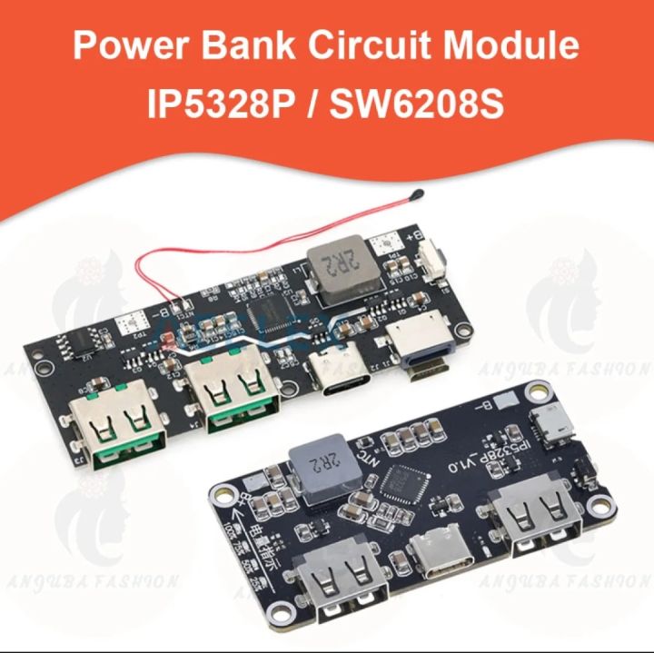 IP5328P Dual USB Power Bank Module Type-C 3.7V to 5V 9V 12V Step up Fast Quick Charger Circuit Board QC2.0 QC3.0