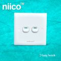 NIICO Classic 2 Gang 1 Way Wall Switch ( 5 Year Warranty).
