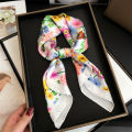 Women Popular Print Silk Scarf 70X70cm Square Scarves 2024 New Fashion Travel Decoration Sunscreen Bandannas Kerchief Hair Band.