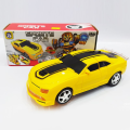Transforming Robot Car, One Button Deformation Car Robot Toy with Realistic Race Car Sounds, LED Lights and 360 Degree Rotating Bump and Go Robot Function,Deform sports car.