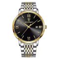 Fopul Mall Men's High-End Business Quartz Watch with Calendar Stainless Steel Luxury Metal Wristwatch.