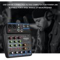 Portable sound mixing console with Bluetooth 48V Phantom Power Monitor Karaoke System USB Mixer Audio. 