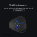 TEUCER Desktop Power Switch Button with Dual USB Audio Port Computer External Extension Power Cable On/Off Button. 