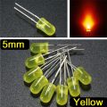 500Pcs- LED Yellow LED 5mm Round LED Light Emitting Diode Basic Red Light Bulbs For Electronics Project Indicator Front Panels Light DIY 2 Pin Leads.