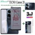 BLKNAIM 3in1 Privacy Screen Protector for Tecno Camon 20 Tempered Glass for Tecno Camon 20 Lens Film. 
