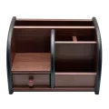 Pen Stand With Visiting Card & Mobile Holder | Multipurpose Wooden Desk Organizer Pen And Pencil Stand For Office Table With Business Card Holder Box And Mobile Stand (Wooden). 