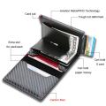 SAKURA DIENQI Carbon Fiber Card Holder Wallets Men Brand Rfid Black Magic Trifold Leather Slim Mini Wallet Small Money Bag Male Purses. 