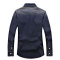 2022 Spring Autumn High Quality Denim Shirt Men Casual Long Sleeve Fit Slim Personality Pocket Black Blue Jean Shirts. 