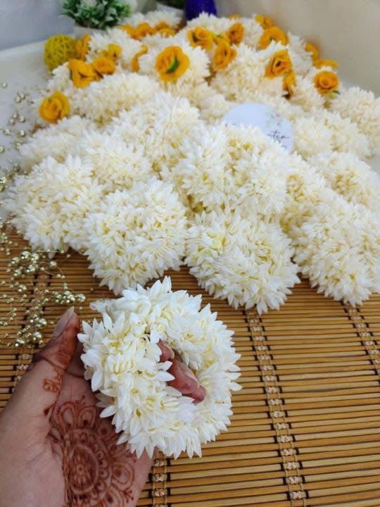 Artificial beli flower gajra for khopa, hair bun - Beli gajra - Off white pretty gajra