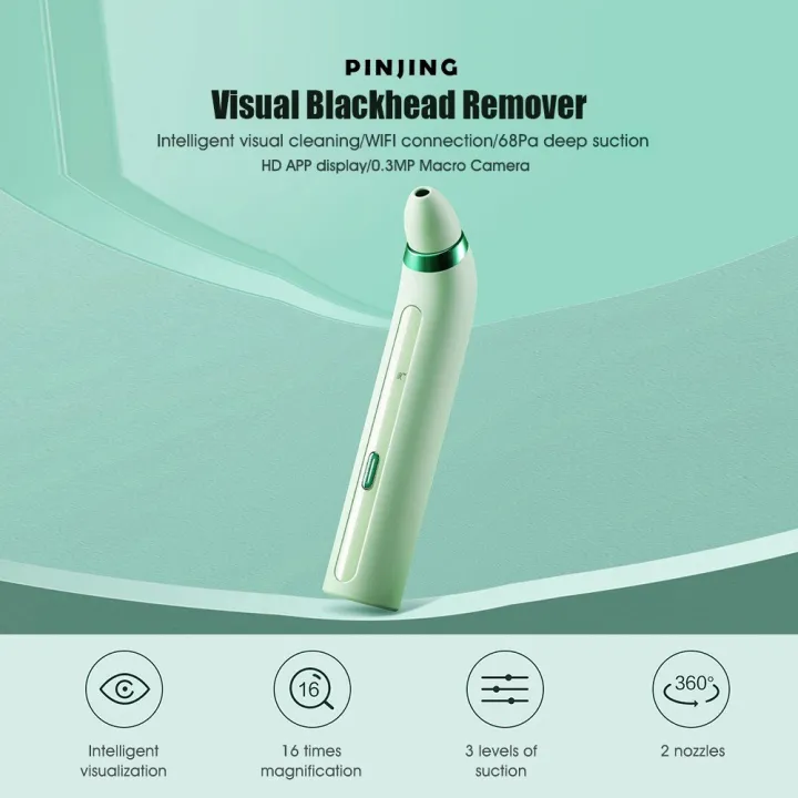 Pinjing%20Blackhead%20Remover%20Pore%20Vacuum%20with%200.3MP%20Macro%20Camera/HD%20APP%20Display/2%20Suction%20Probes/3%20Modes%20Electric%20Blackhead%20Vacuum%20Extractor%20Clean%20Tool%20Microdermabrasion%20Pimple%20Extractor%20Facial%20Skin%20Care%20Beauty%20Tool-green%20-%20Image%206