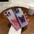 Phone cover Tecno Spark 20 / Spark 20C / Spark 20 Pro / Spark 20 Pro Plus case Back cover Cute Butterfly Stand Luxury Slim Gradient Plating Glitter Girls Phone Case Clear Soft Silicone Protective Cases Pouch. 