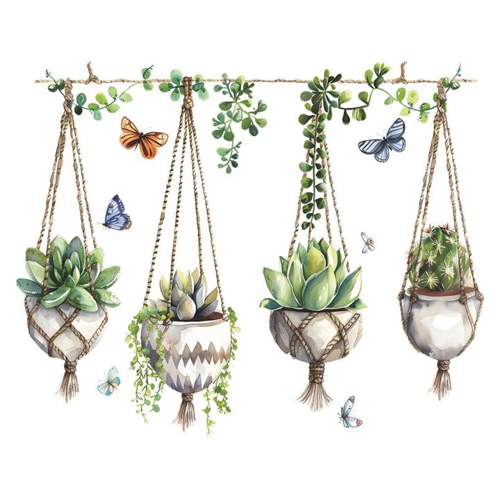 GC%202pcs%20Succulent%20Plants%20Wall%20Stickers,%20Removable%20Potted%20Plant%20Wall%20Decals%20Peel%20And%20Stick,%20Floral%20Leaf%20Decor%20Art%20DIY%20Sticker%20Wallpaper%20Supplies%20For%20Living%20Room%20-%20Image%207