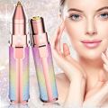 Electric Hair Remover Trimmer For Women, Rechargeable 2 in 1 Flawless Facial Razor, Painless Eyebrow Removal Shaver With LED Light For Lip Chin Bikini Fuzz Mustache. 