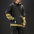 Patchwork Hoodie Men High Street Harajuku Hooded Sweatshirts Mens Letter Print Hoodies Streetwear Hop Pullover Hoodie.