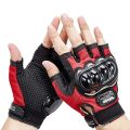 Pro Biker Hand Gloves Half Finger - Black, Red, and Blue. 