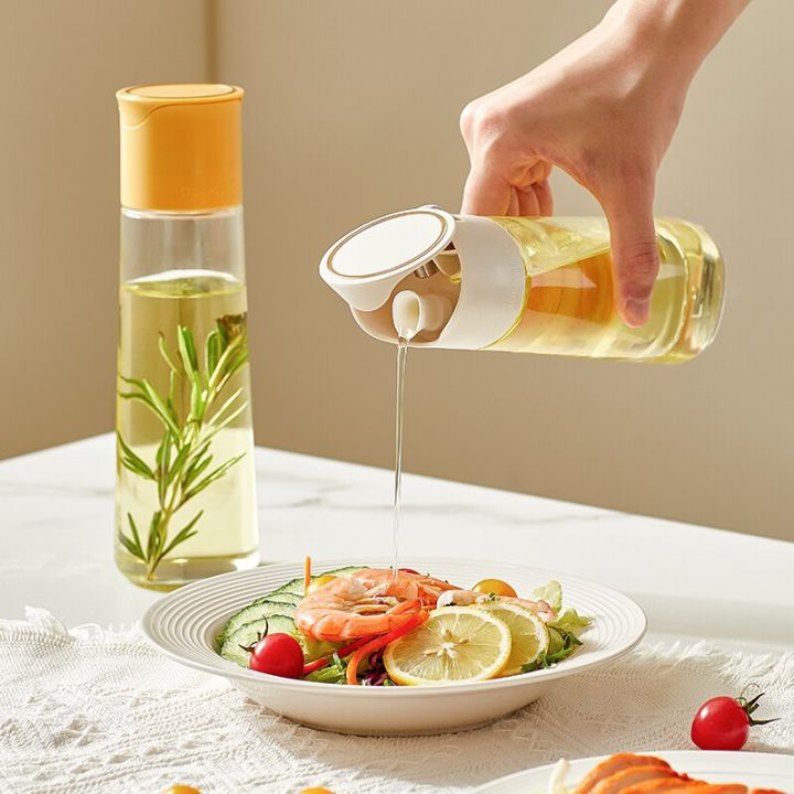 Auto Flip Olive Oil Dispenser Bottle,500ml Leakproof Condiment Container With Automatic Cap ,Non-Drip Spout for Kitchen Cooking